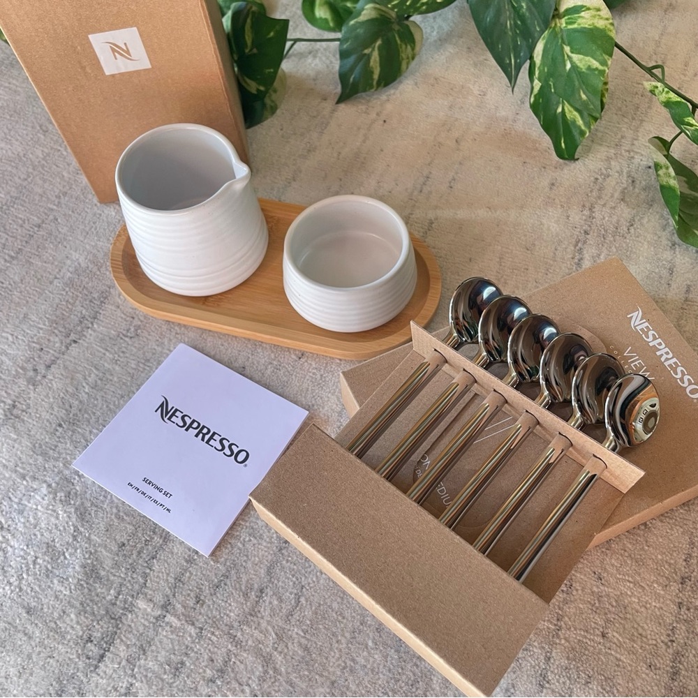 Nespresso Serving Set with Spoons NEW